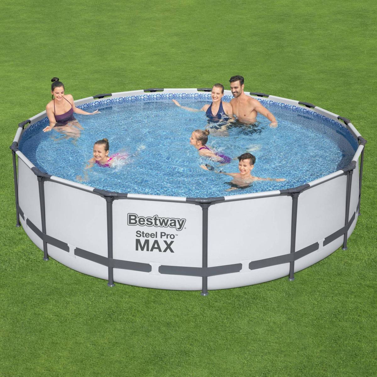 Bestway - Piscine Hors Sol Ronde Steel Pro Max BESTWAY 457x107cm Capacité 14970 Litres , Pompe, Échelle & Bache piscine Incluses - Image 3