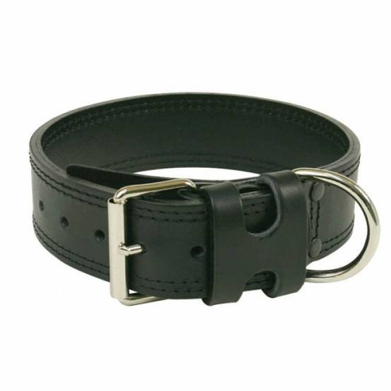 Collier de travail large en cuir pour grand chien Coloris Noir Taille 2