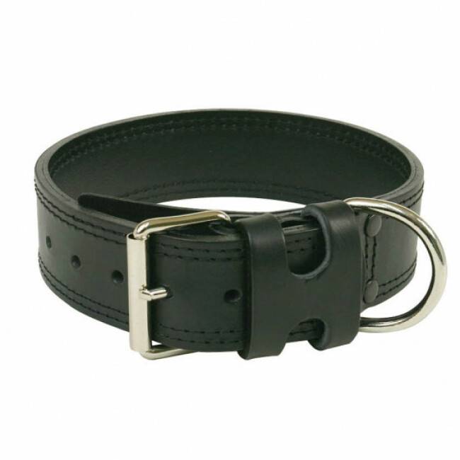 Collier de travail large en cuir pour grand chien Coloris Noir Taille 2