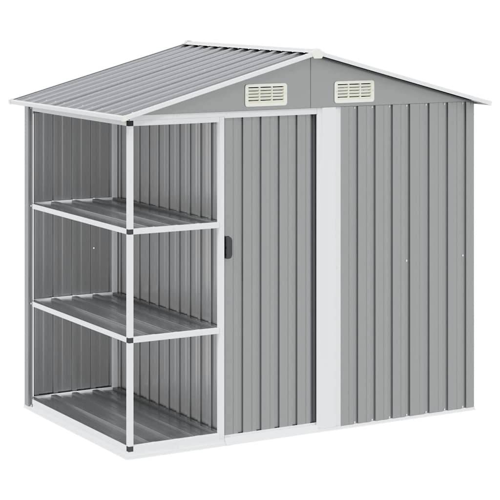 Vidaxl - Abri de jardin avec étagère Gris 205x130x183 cm Fer 20.3m² vidaXL 47103 - Image 2