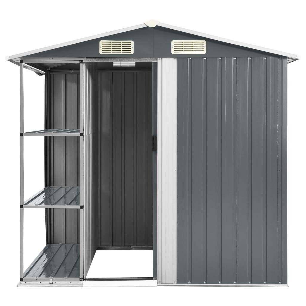 Vidaxl - Abri de jardin avec étagère Gris 205x130x183 cm Fer 20.3m² vidaXL 47103 - Image 8