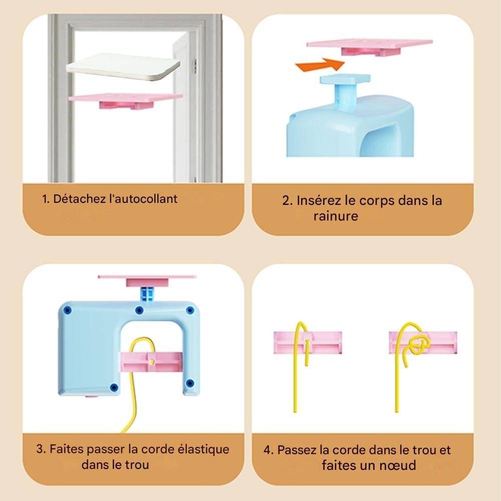 Jouet Pour Chats Et Chatons Suspendu à Porte avec Levage Électrique et Installation Facile Bleue - Lytech - Image 2