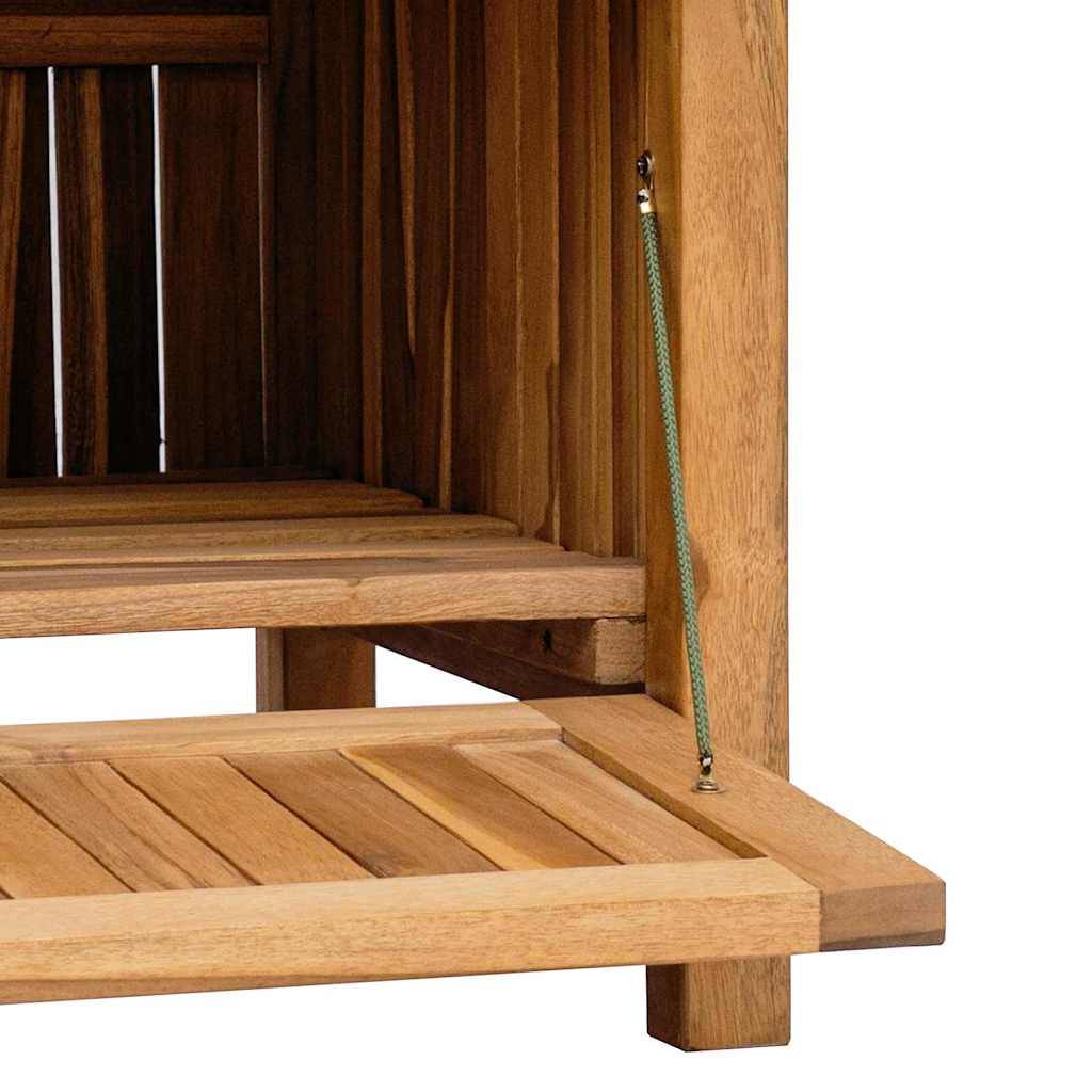 Banc Coffre Rangement Extérieur Bois Teck Massif 2-en-1 pour Terrasse Balcon 150 cm Marron – ComfortXL Outdoor Living - Image 9