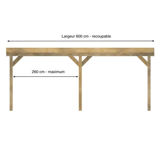Structure Terrasse Bois Pilotis Adossee en Kit - 6x4,20m - Solives + Poteaux - Sapin Traité Autoclave - Image 2