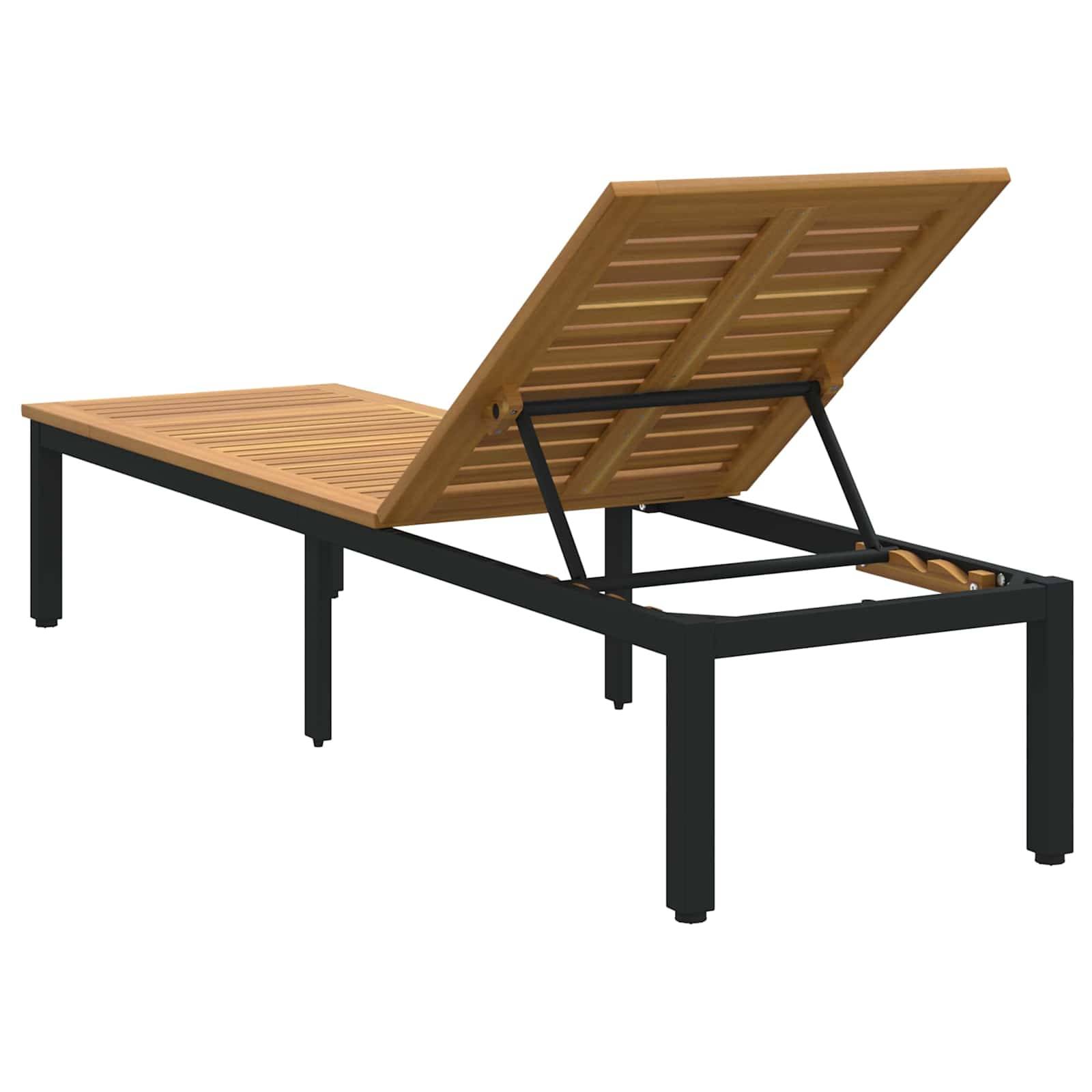 PANGIVO - Transat Bois d'Acacia Massif Noir 200 x 55 x 35 cm - PANGIVO - Image 6