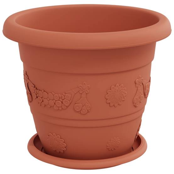 Pots de plantes 24 pcs | Bac à fleurs Rouge brique Ø 26 x 21.5 cm Plastique - Image 5