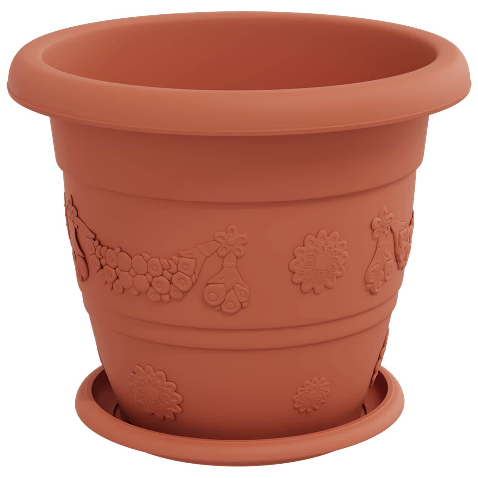 Pots de plantes 24 pcs | Bac à fleurs Rouge brique Ø 26 x 21.5 cm Plastique - Image 5
