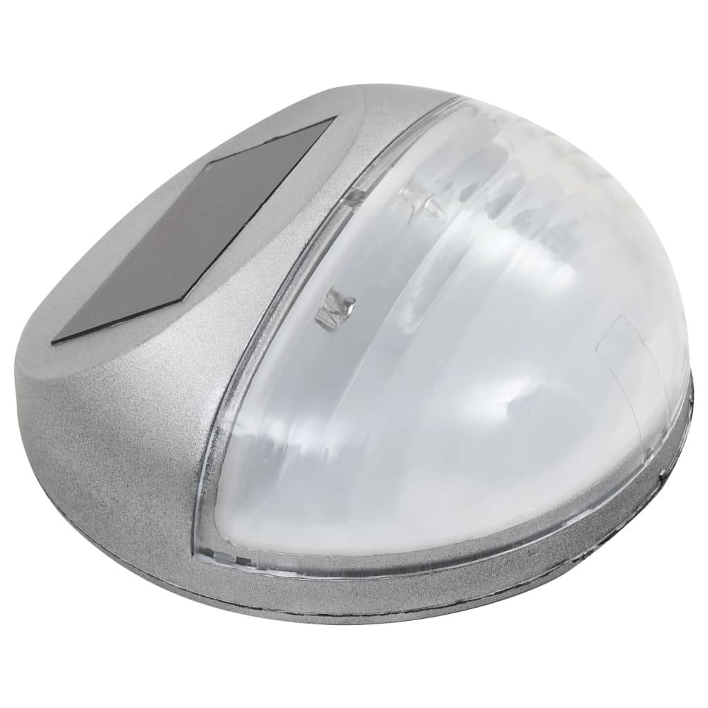 Lampe d'extérieur - Lampe de jardin solaire murale à LED 12 pcs Rond Argenté - Image 3