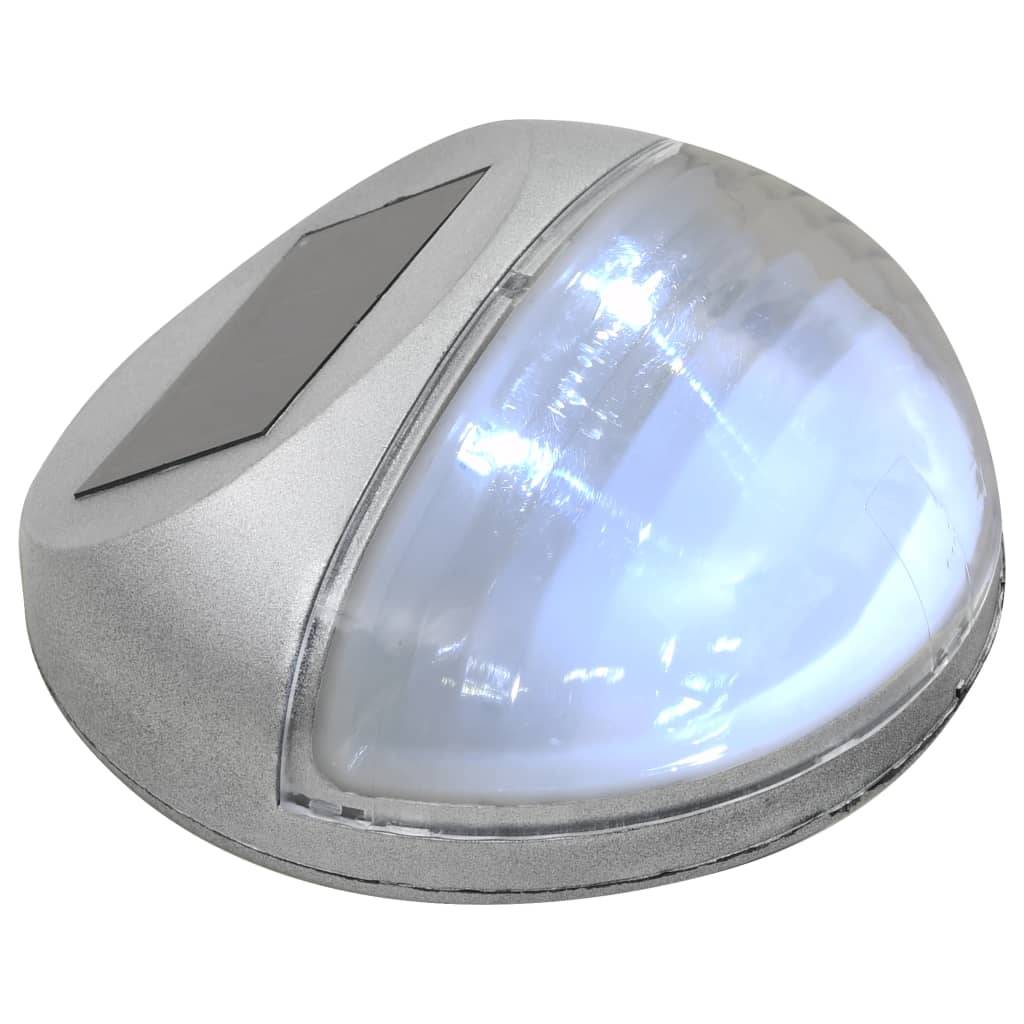 Lampe d'extérieur - Lampe de jardin solaire murale à LED 12 pcs Rond Argenté - Image 5