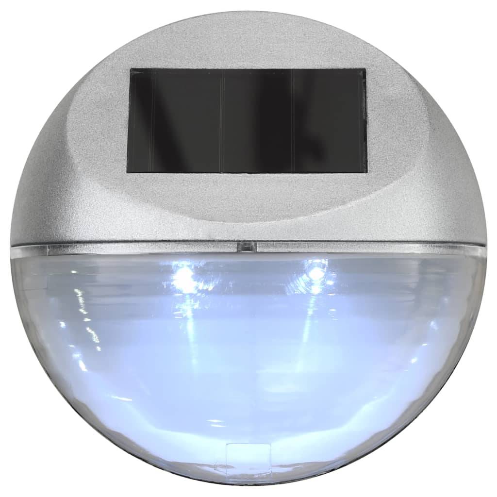 Lampe d'extérieur - Lampe de jardin solaire murale à LED 12 pcs Rond Argenté - Image 6