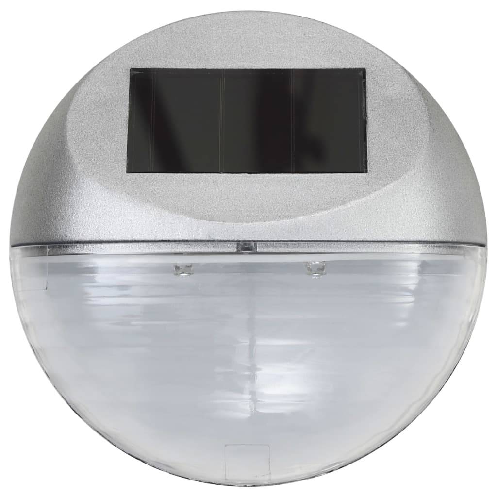 Lampe d'extérieur - Lampe de jardin solaire murale à LED 12 pcs Rond Argenté - Image 4