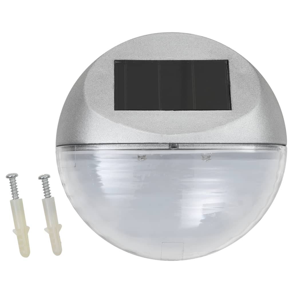 Lampe d'extérieur - Lampe de jardin solaire murale à LED 12 pcs Rond Argenté - Image 1