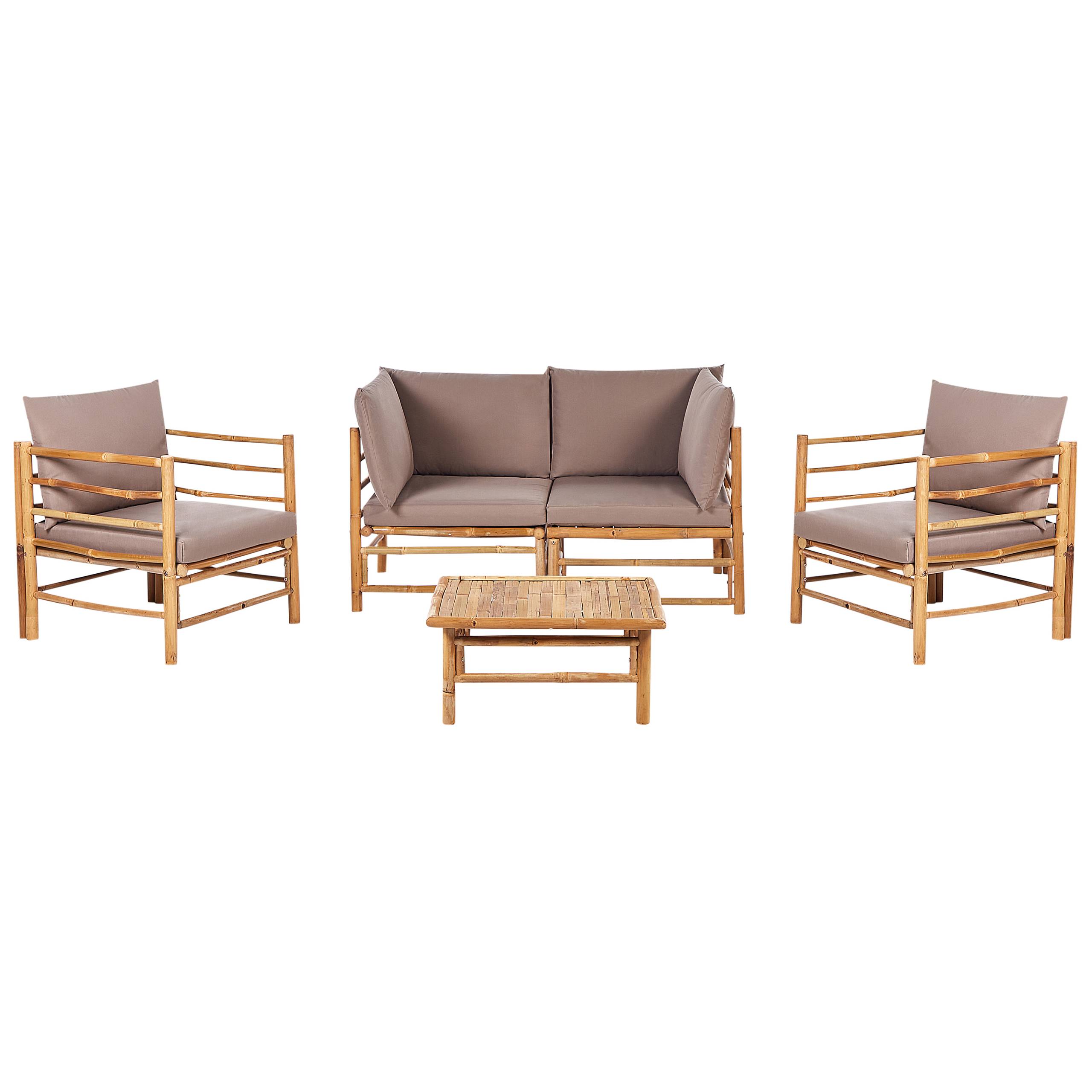 Beliani - Set de jardin, 4 Personnes Bambou Taupe CERRETO - Beliani - Image 2