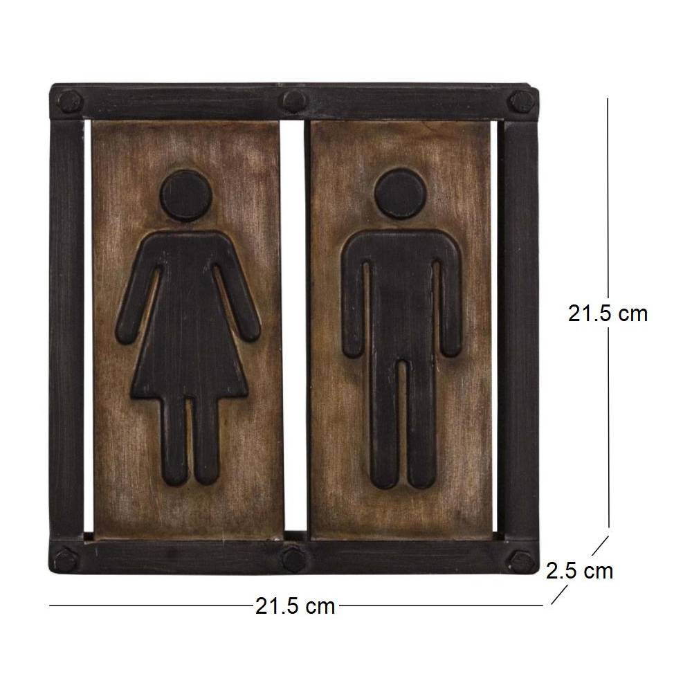 Antic Line Creations - Plaque industrielle Toilettes 21.5 cm Antic Line Créations - Image 2