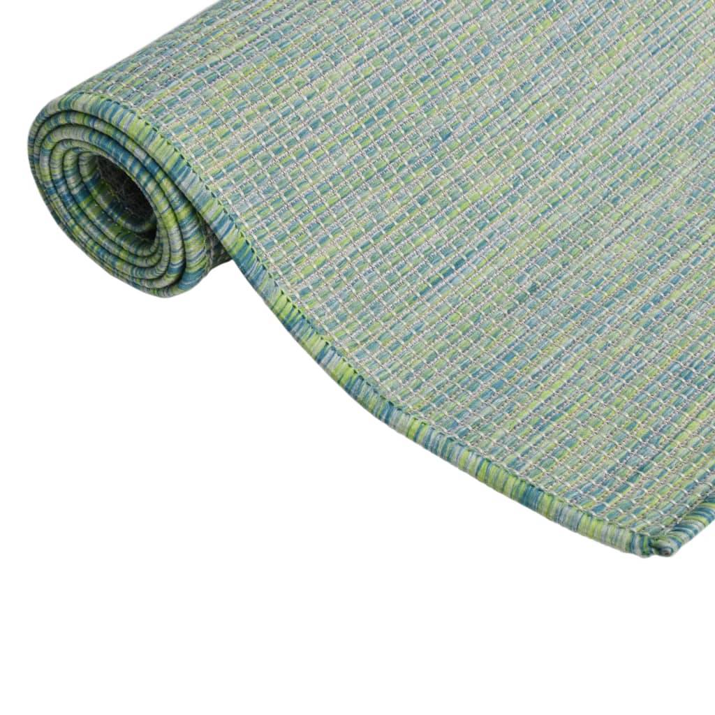 Grand Tapis In/Outdoor à Tissage Plat en PP Robuste et Durable Turquoise 160x230 cm – ComfortXL Outdoor Living - Image 3