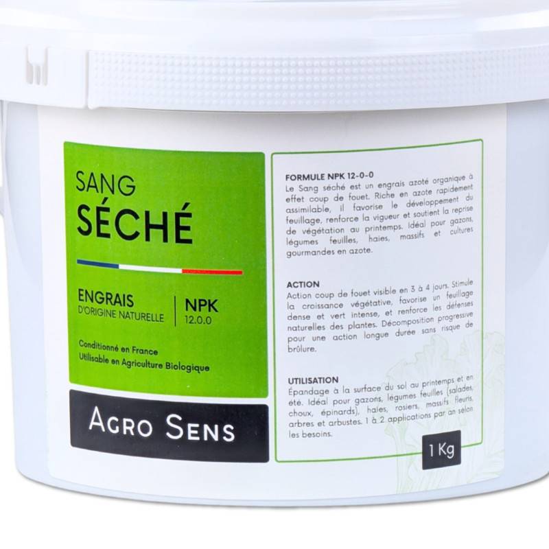 Sang séché - Engrais azoté, coup de fouet - Seau 1 kg - Image 2