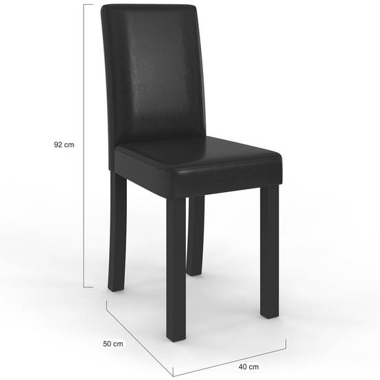 Lot de 6 chaises HANNAH noires pour salle à manger - Image 5