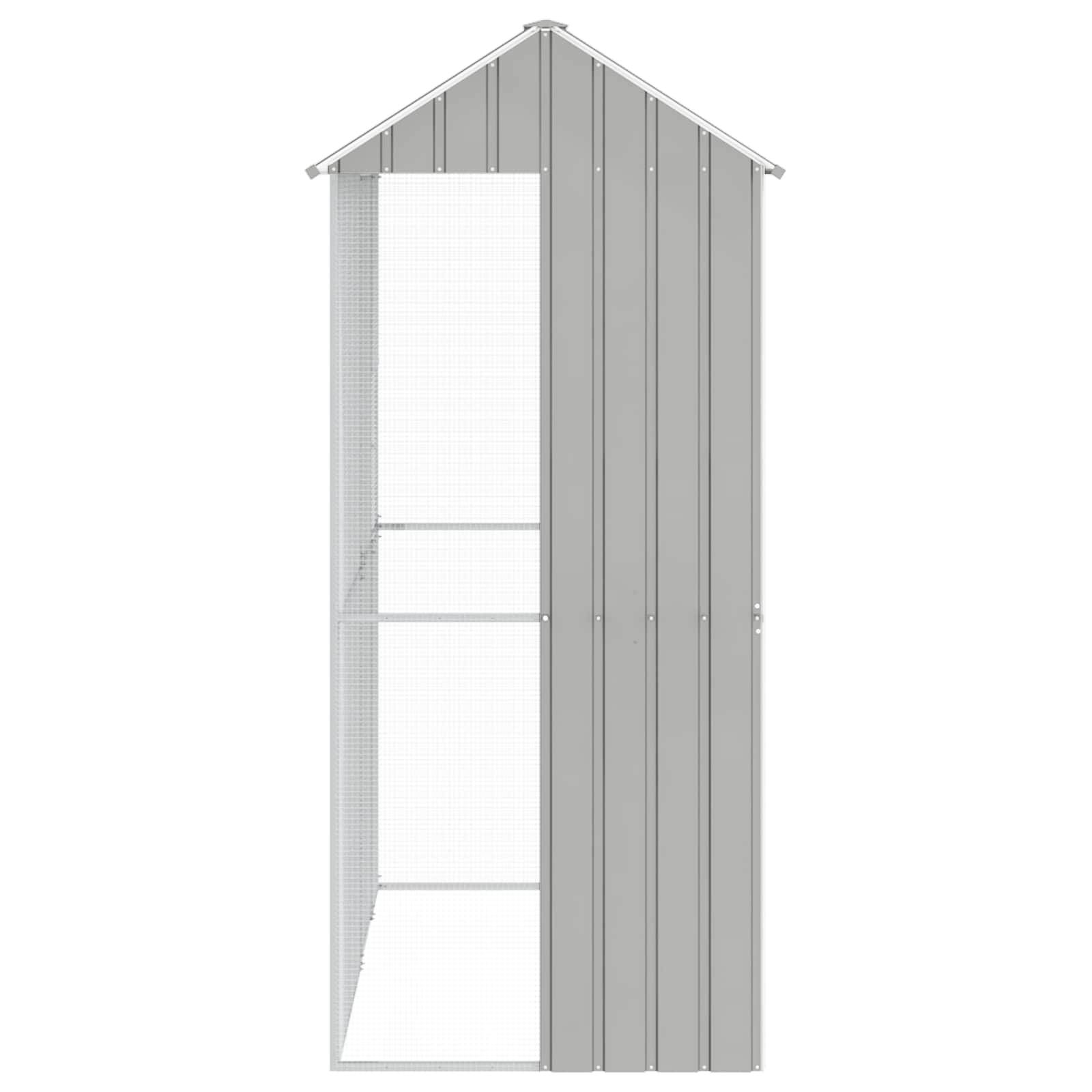 Volière Compacte Acier Galvanisé Jardin 215x110cm Gris - ComfortXL Outdoor Living - Image 5