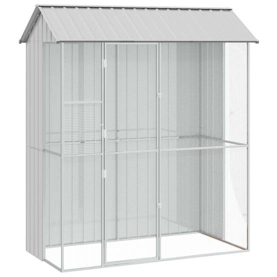 Volière Compacte Acier Galvanisé Jardin 215x110cm Gris - ComfortXL Outdoor Living - Image 2