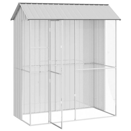 Volière Compacte Acier Galvanisé Jardin 215x110cm Gris - ComfortXL Outdoor Living - Image 3