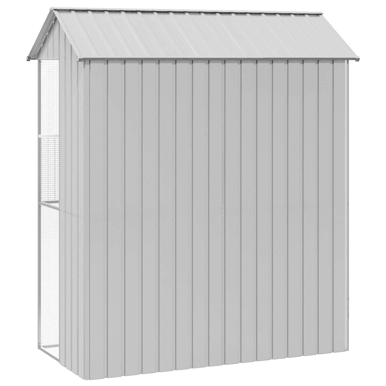 Volière Compacte Acier Galvanisé Jardin 215x110cm Gris - ComfortXL Outdoor Living - Image 6