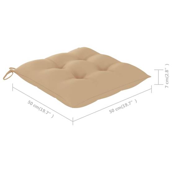ComfortXL - Chaises de Repas Lot de 8 en Teck Durable avec Coussins Épais 7cm pour Table de Jardin Beige – ComfortXL Outdoor Living - Image 6