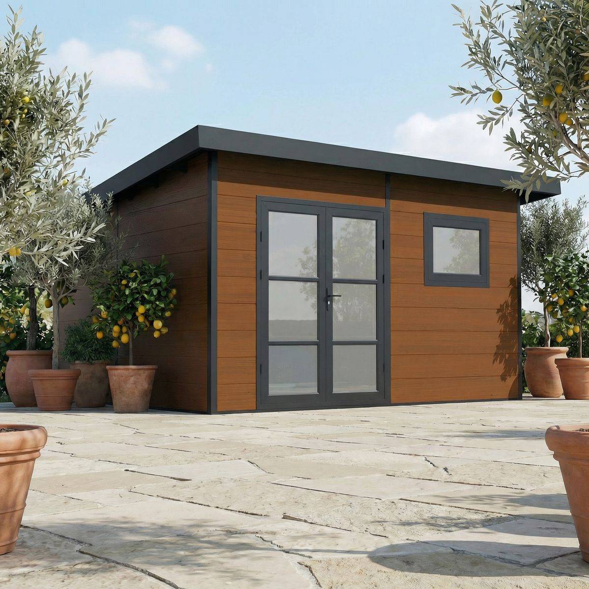 Direct Abris - Abri de Jardin Composite ALMA - 15m2 - Brun - Cabane de Jardin - Image 1