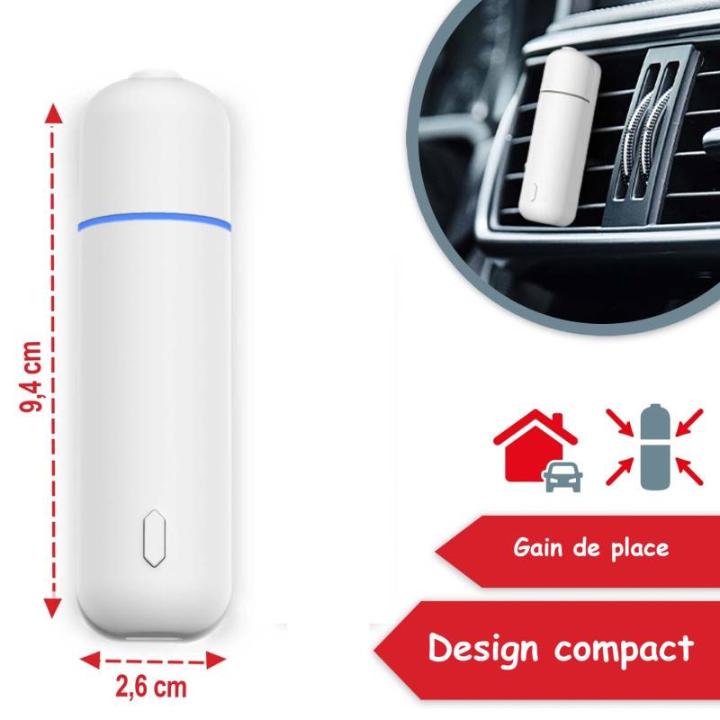 Diffuseur aromatique Blanc pour huile et parfum sans fil Idéal pour la voiture ou l'intérieur - Image 2