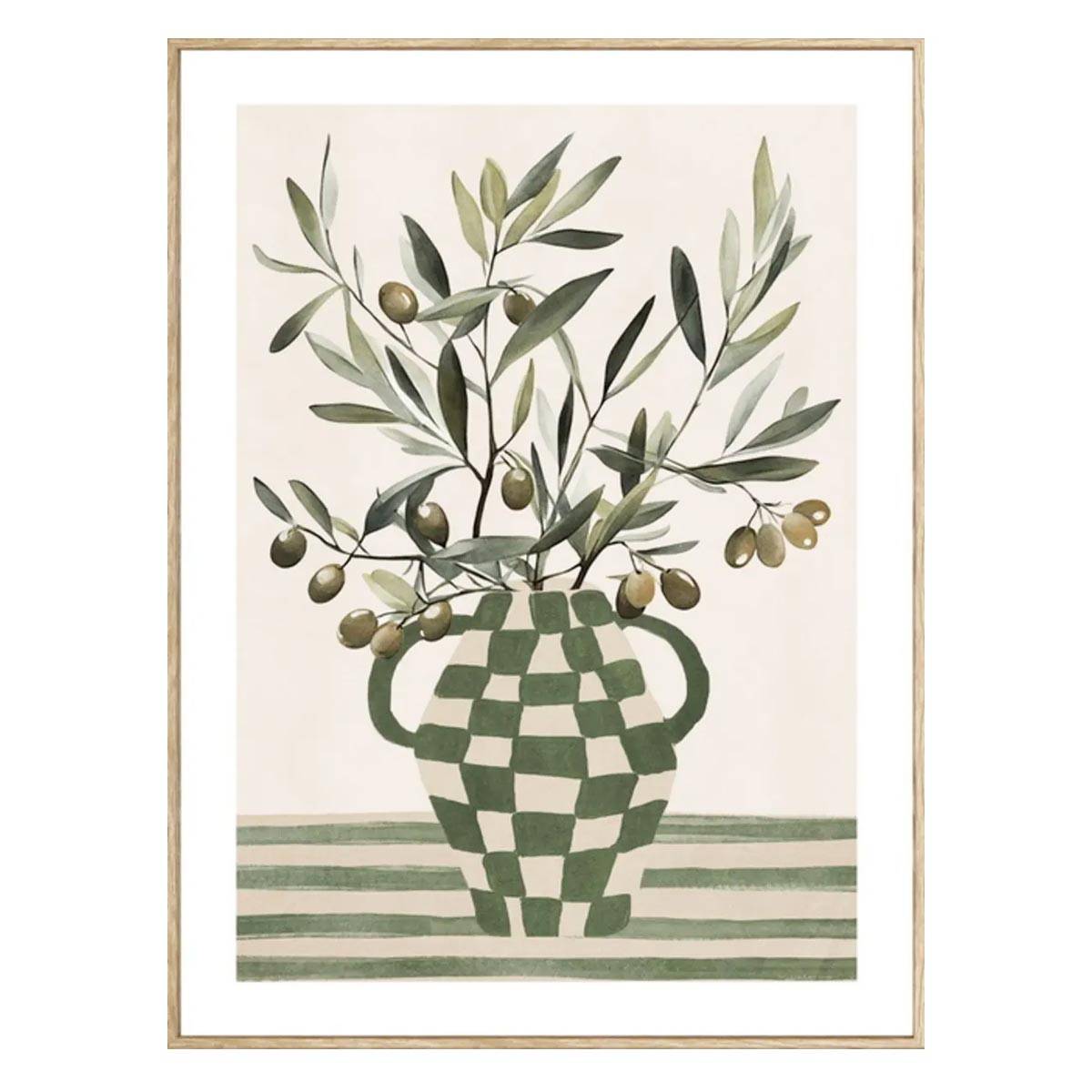 Toile Imprimée Olive "Claudia" 45x60cm Vert - Image 1
