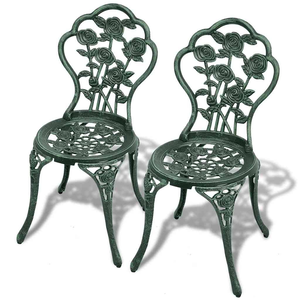 Vidaxl - Ensemble de bistro 3 pcs-Salons de jardin Aluminium coulé Vert - Image 3