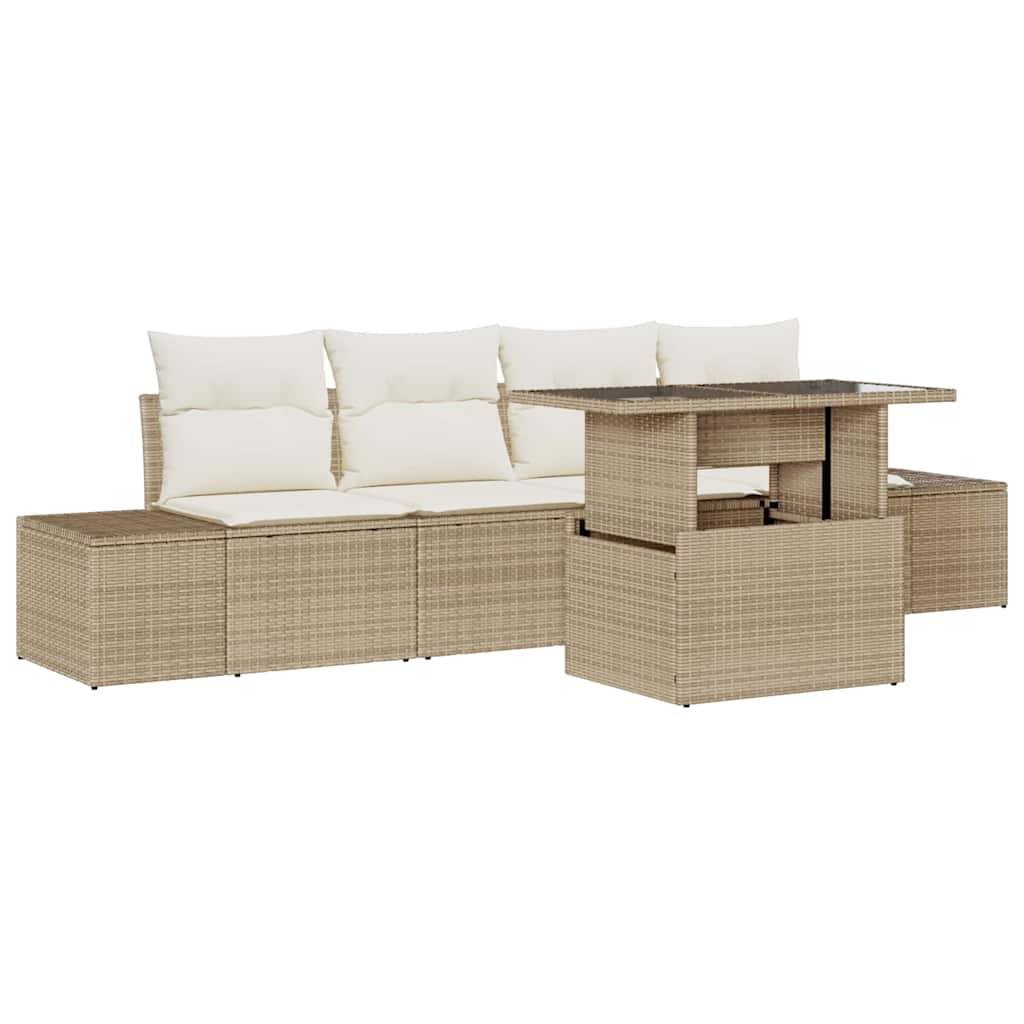 Salon Bas Jardin 5 Pièces Beige et Crème avec Canapés Côtés Confort – ComfortXL Outdoor Living - Image 2