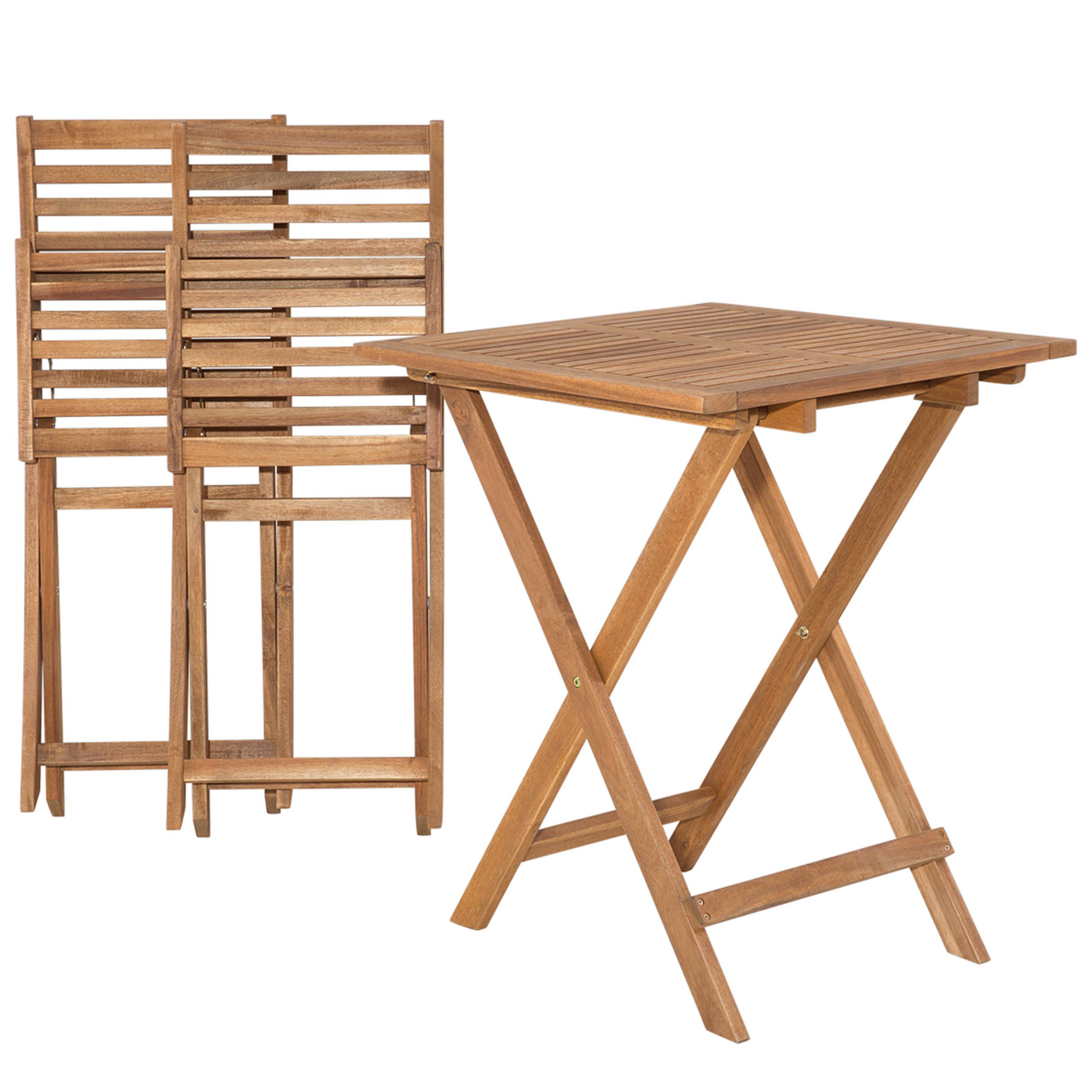 Beliani - Set de bistrot, 2 Personnes Acacia Bleu FIJI - 60x60x75- Beliani - Image 8