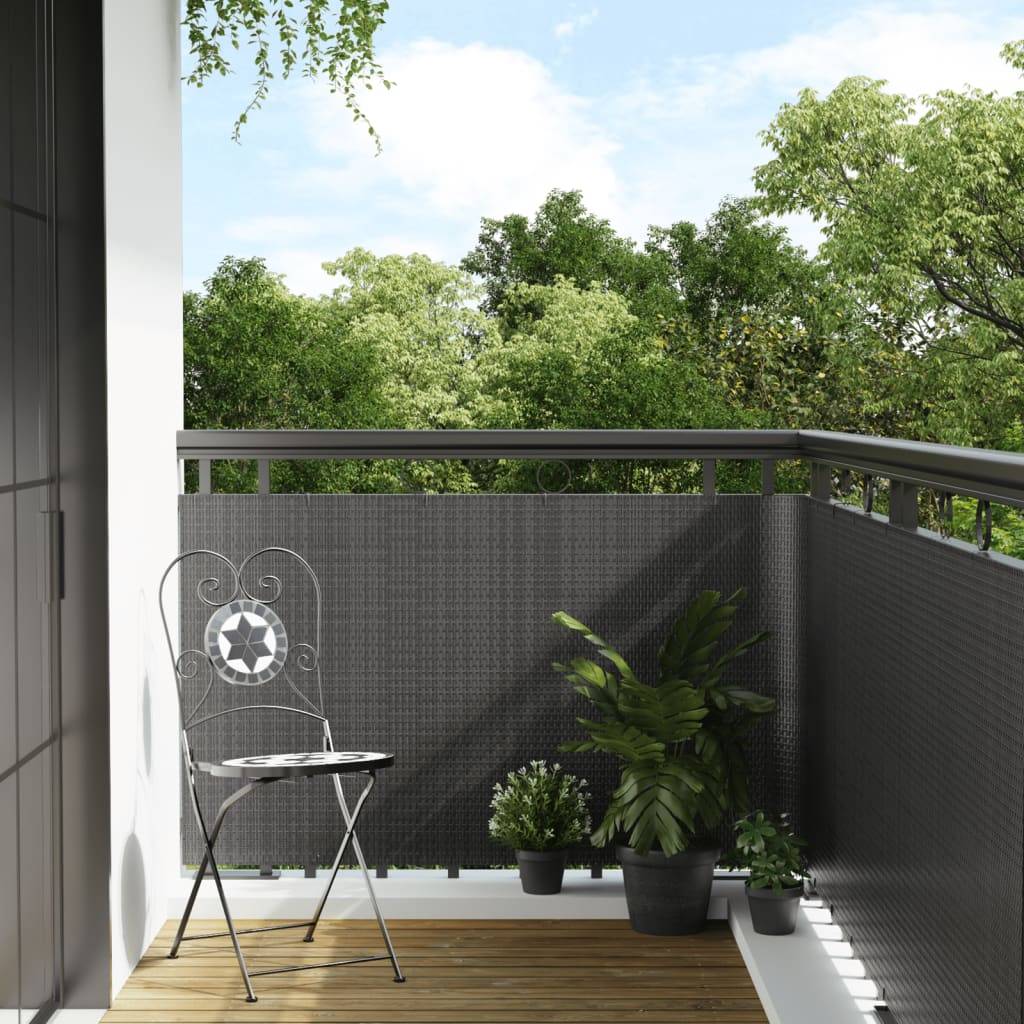 Paravent de balcon résine tressée anthracite 1000x90 cm - PANGIVO - Image 1