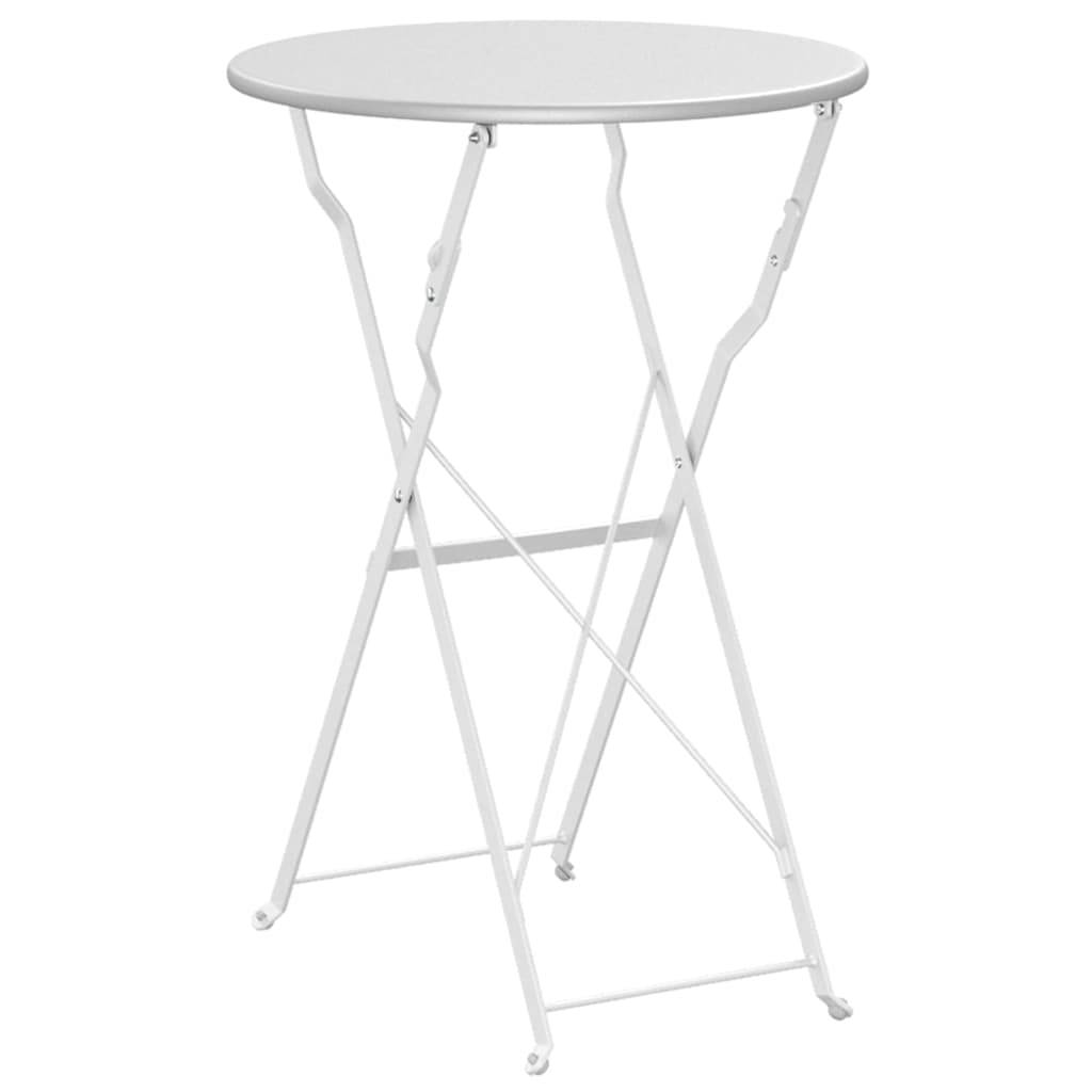 ComfortXL - Table de Bistrot Pliable Ronde Ø50cm Blanche, Petite Table de Balcon en Acier, Design Moderne et Minimaliste – ComfortXL Outdoor Living - Image 6