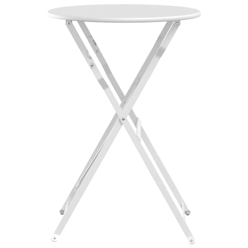 ComfortXL - Table de Bistrot Pliable Ronde Ø50cm Blanche, Petite Table de Balcon en Acier, Design Moderne et Minimaliste – ComfortXL Outdoor Living - Image 5