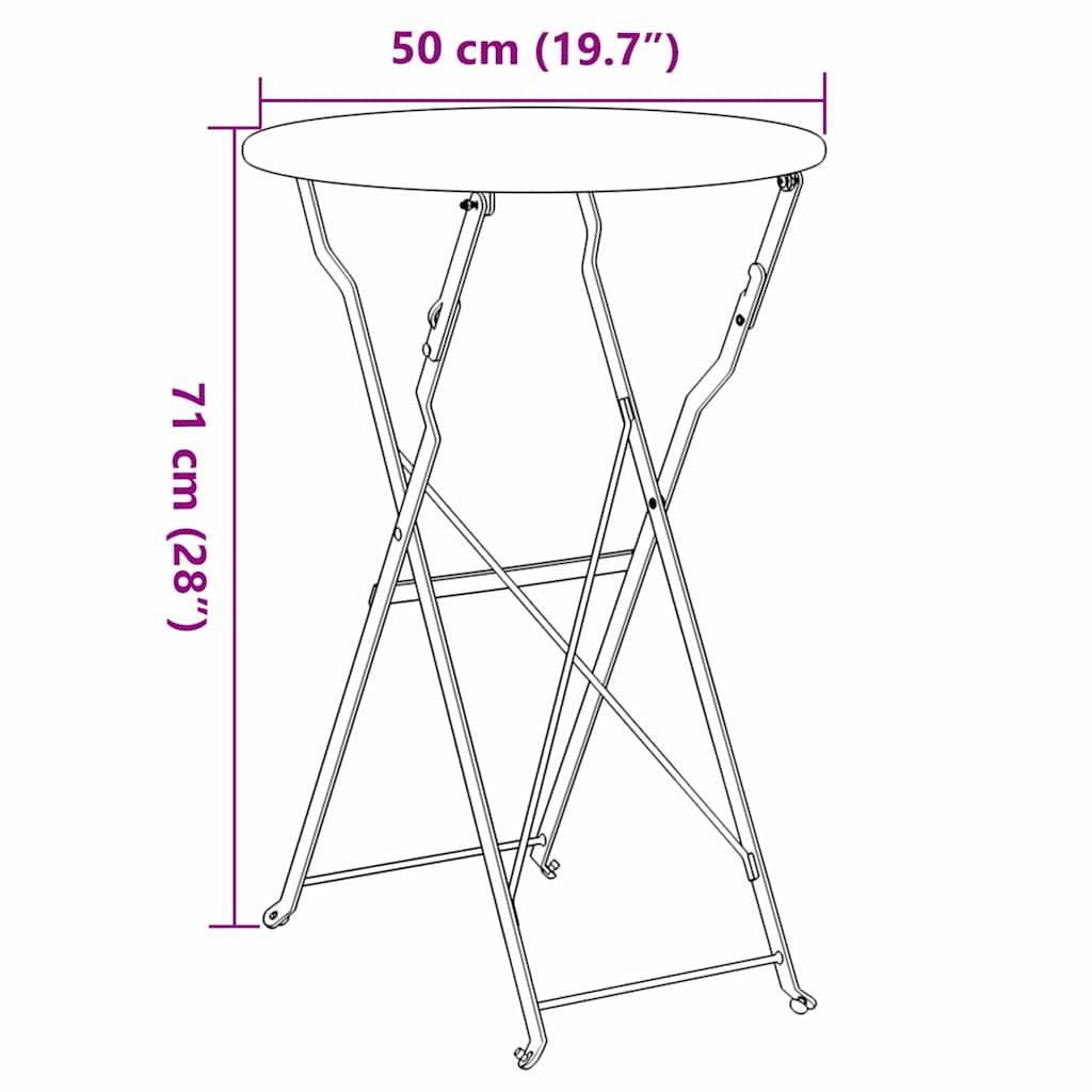 ComfortXL - Table de Bistrot Pliable Ronde Ø50cm Blanche, Petite Table de Balcon en Acier, Design Moderne et Minimaliste – ComfortXL Outdoor Living - Image 7