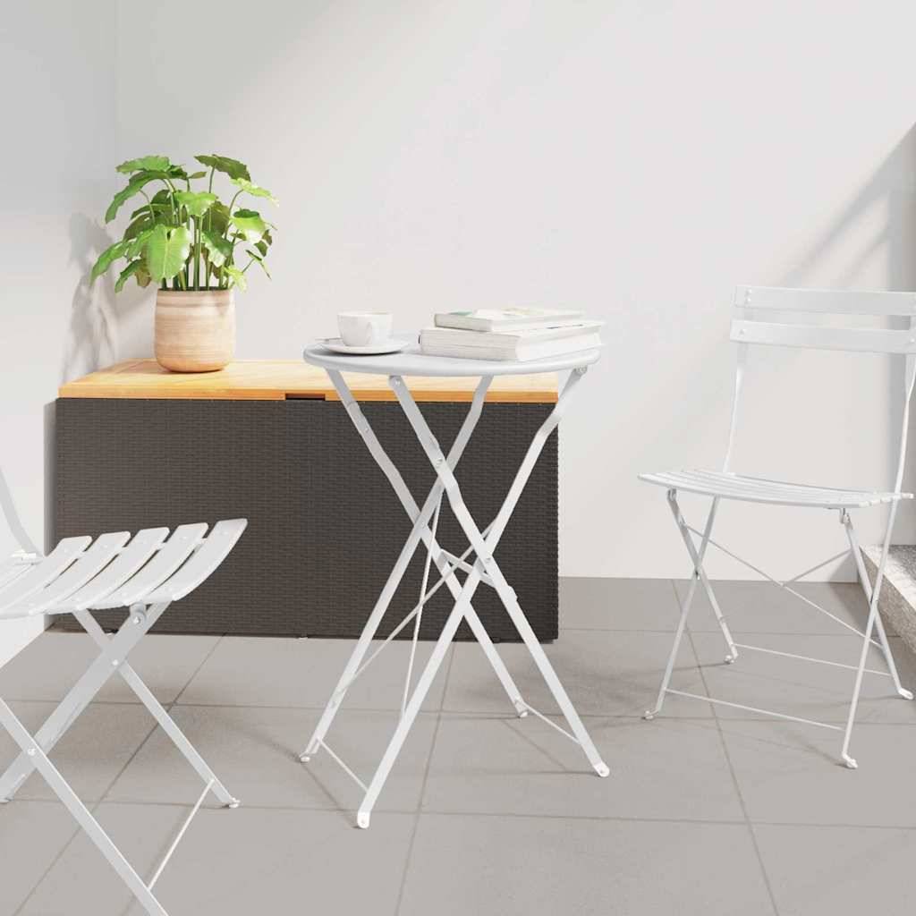 ComfortXL - Table de Bistrot Pliable Ronde Ø50cm Blanche, Petite Table de Balcon en Acier, Design Moderne et Minimaliste – ComfortXL Outdoor Living - Image 1