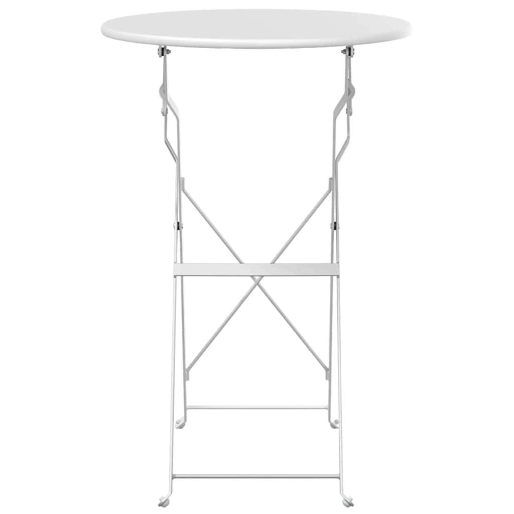ComfortXL - Table de Bistrot Pliable Ronde Ø50cm Blanche, Petite Table de Balcon en Acier, Design Moderne et Minimaliste – ComfortXL Outdoor Living - Image 4
