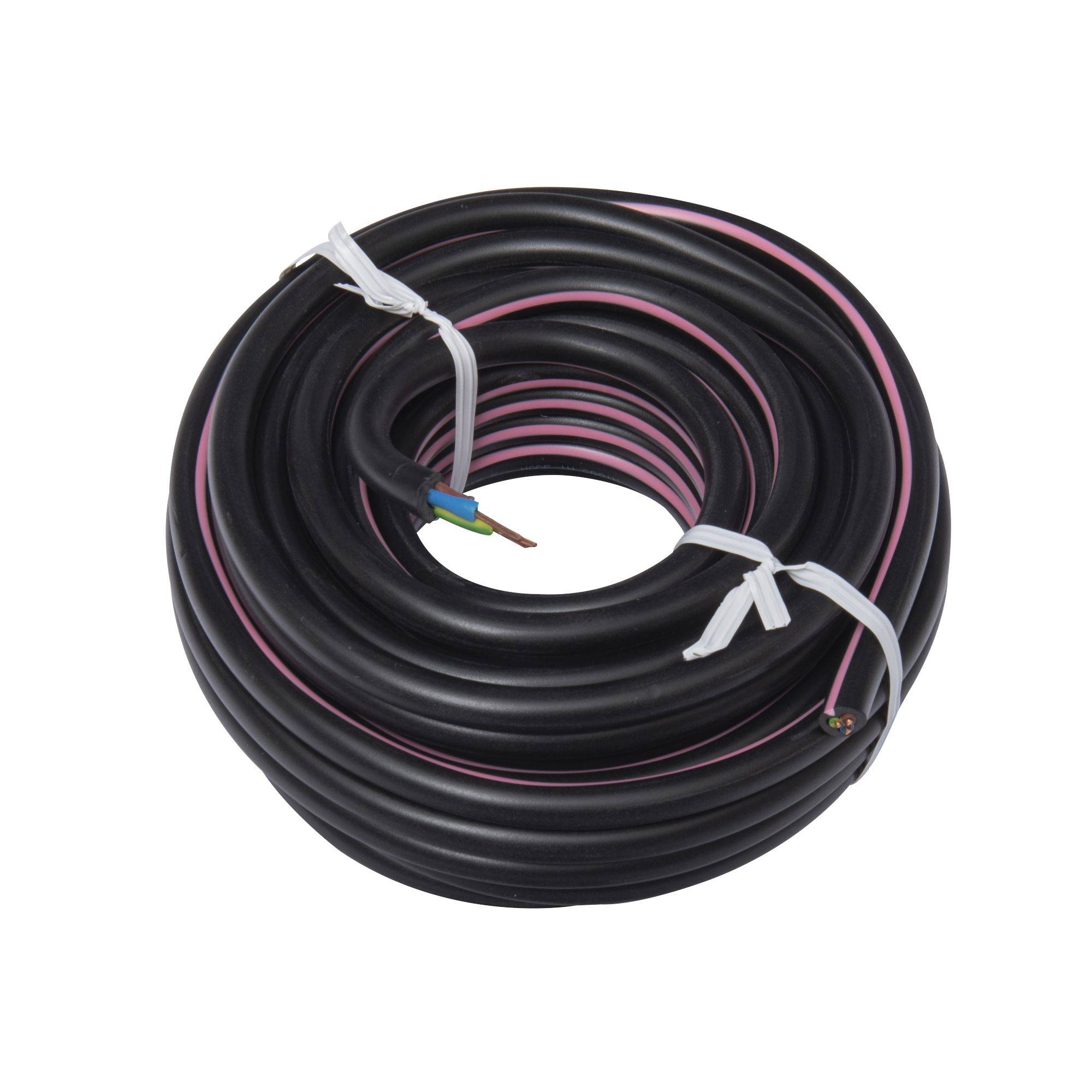 Zenitech - Câble d'alimentation électrique U1000R2V 3G1,5 Noir - 10m - Image 1