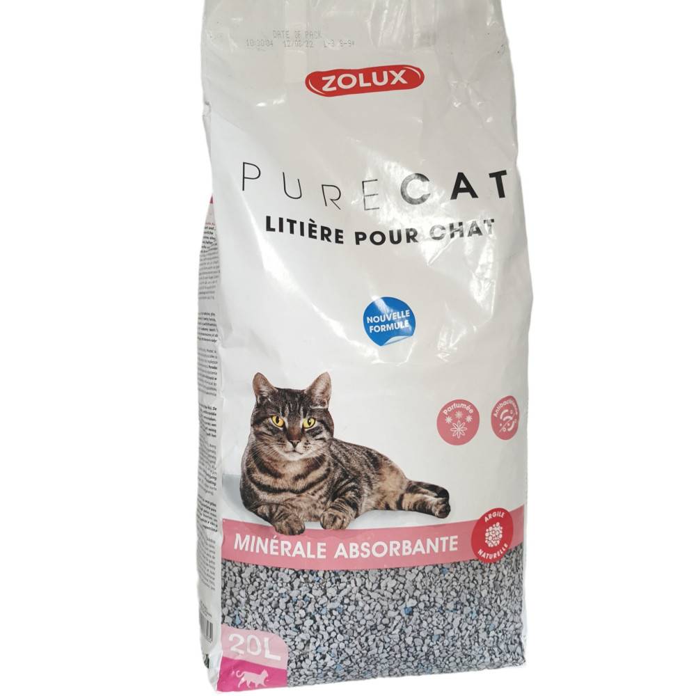 Zolux - Litière pure cat minérale absorbante parfumée 20 litres soit 13 kg pour chats - Image 1