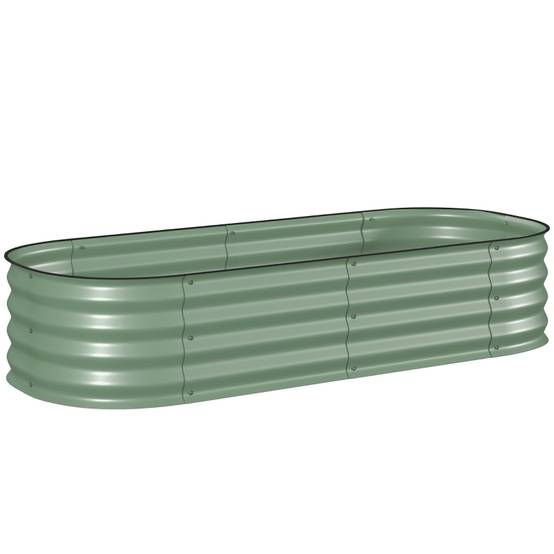 Carré potager surélevé métal galvanisé jardin potager modulable sans fond 150x62x30cm vert - ComfortXL Outdoor Living - Image 2