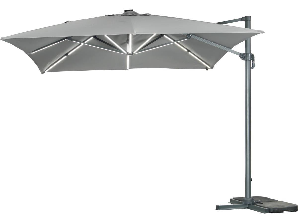 Habitat Et Jardin - Parasol Jardin Déporté Led Alu "sun 3 Luxe" 3 X 3 M - Gris -habitat Et Jardin - Image 1