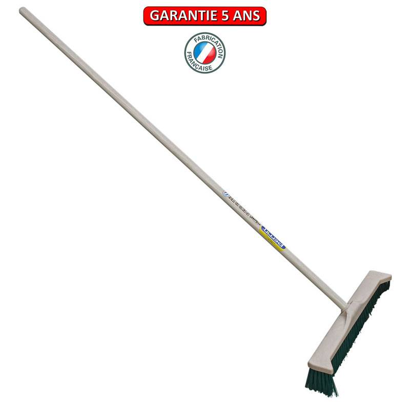 Outils Perrin - Balai à pointes latérales 55 cm – Manche bois 1,50 m – BALDOZER voirie