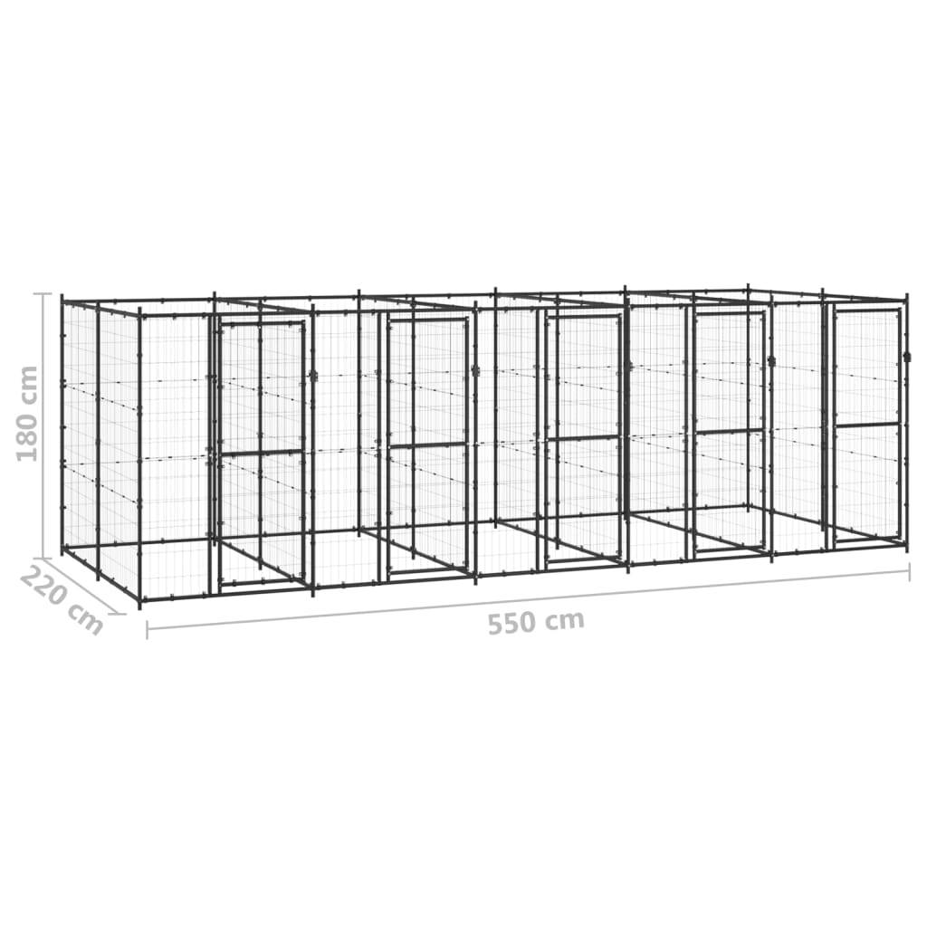 Vidaxl - Chenil extérieur Acier 12,1 m² vidaXL 3082263 - Image 3