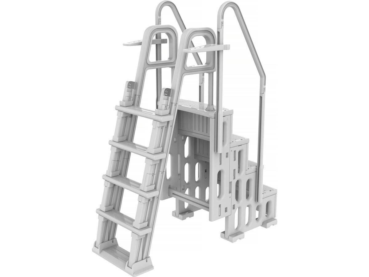 Escalier Double Piscine "mario" Avec Système De Sécurité Enfant -habitat Et Jardin - Image 1