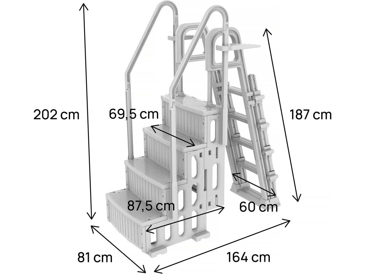 Escalier Double Piscine "mario" Avec Système De Sécurité Enfant -habitat Et Jardin - Image 3