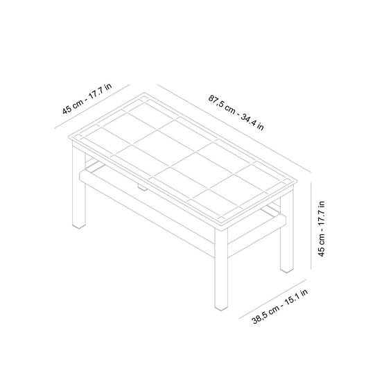 Table basse extérieur 90x45 chocolat CLICK-CLACK Resol - Image 2