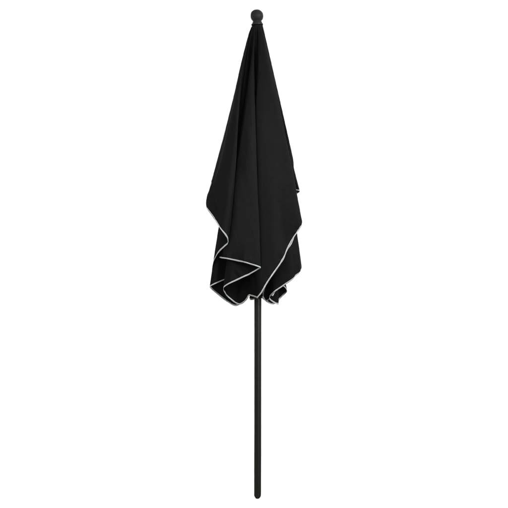 Helloshop26 - Parasol de jardin avec mât 210 x 140 cm noir - Image 4