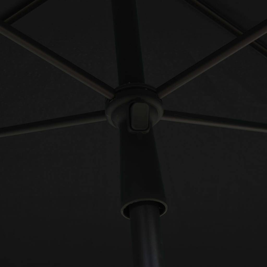 Helloshop26 - Parasol de jardin avec mât 210 x 140 cm noir - Image 5