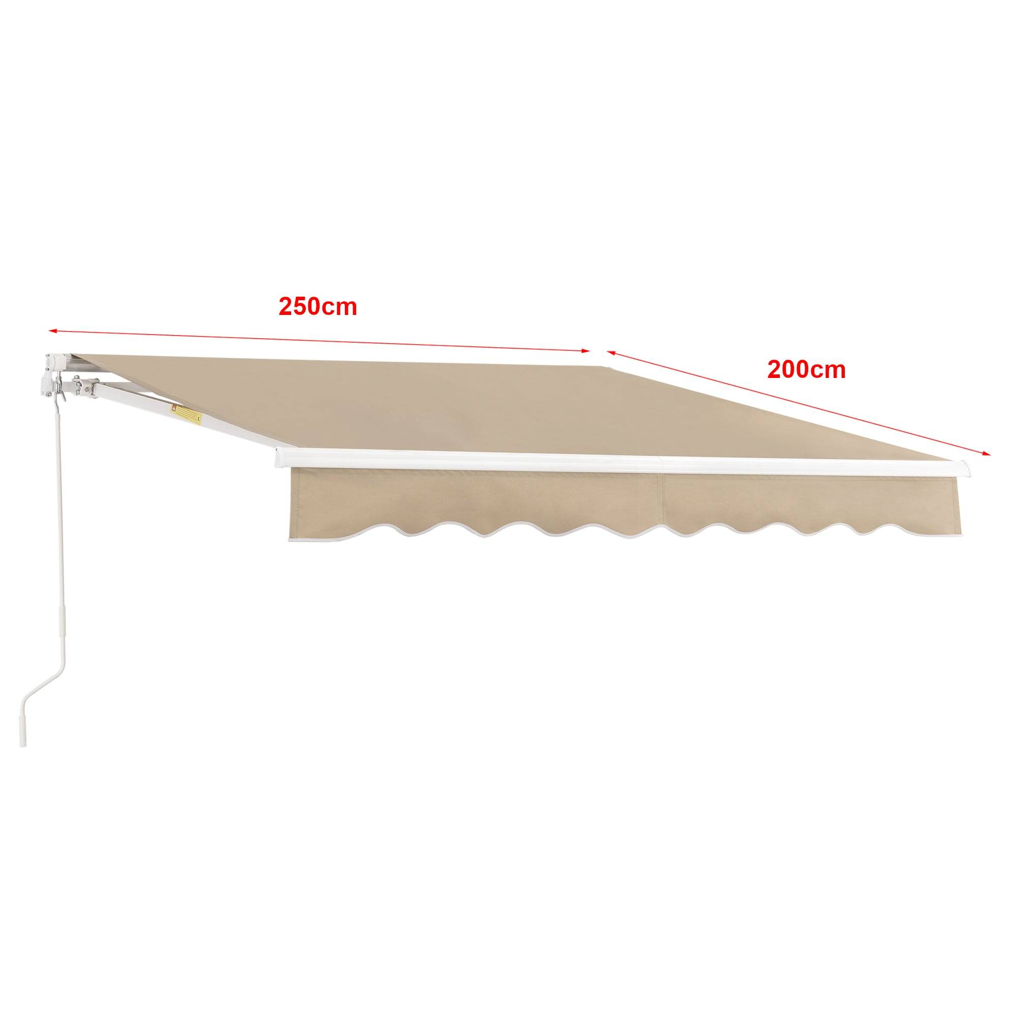 Helloshop26 - Store banne avec manivelle 250 x 200 cm beige - Image 2
